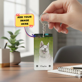 Simple Elegant Chic Double Pet Photo Keychain Schlüsselanhänger