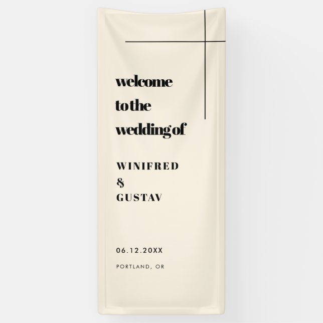 Simple Elegant & Chic Welcome to our Wedding Banner (Vertikal)