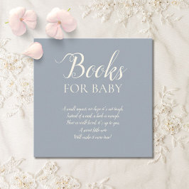 Simple Elegant Dusty Blue Books for Baby Begleitkarte