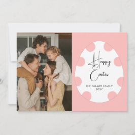 Simple Elegant Egg Happy Easter Family Photo Feiertagskarte