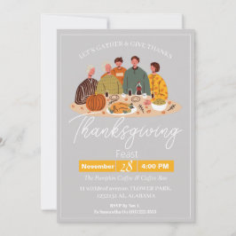 Simple Elegant Erntedank Dinner Pumpkin Türkei Einladung