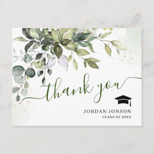 Simple Elegant Eucalyptus Abschluss Vielen Dank Postkarte