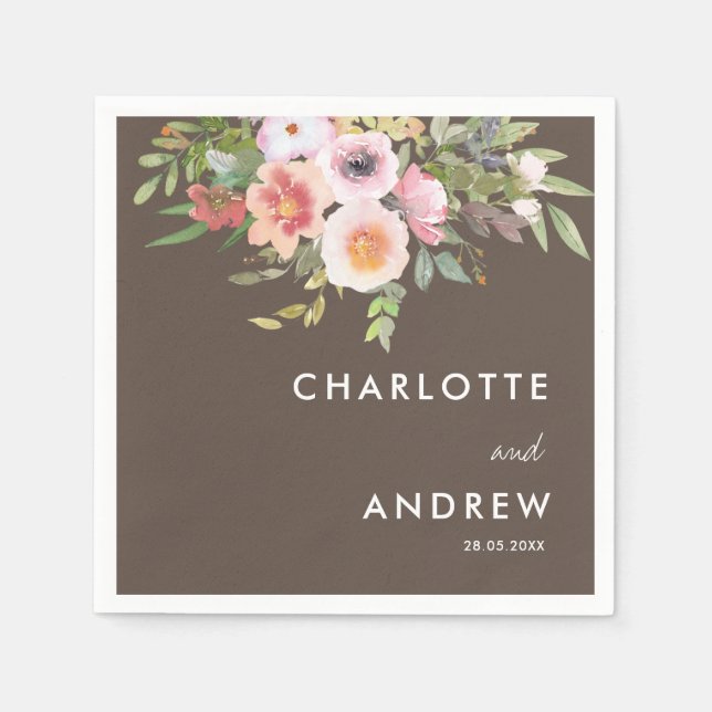 Simple, elegant eucalyptus, flowers  serviette (Vorderseite)