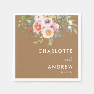 Simple, elegant eucalyptus, flowers serviette