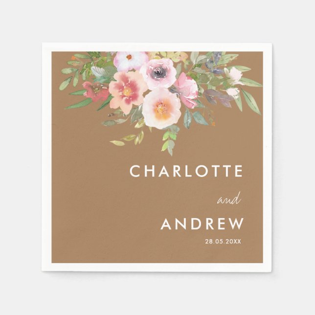 Simple, elegant eucalyptus, flowers  serviette (Vorderseite)