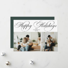 Simple Elegant Family Photo Collage Christmas Feiertagskarte