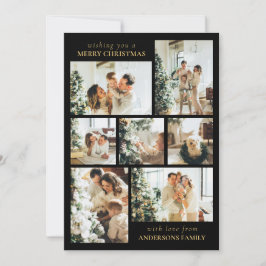 Simple Elegant Family Photo Collage Christmas Feiertagskarte