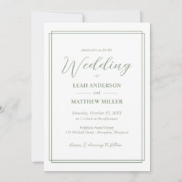 Simple Elegant Floral Pattern Wedding Invitation Einladung