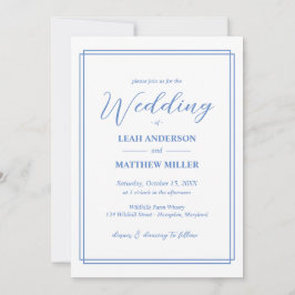 Simple Elegant Floral Pattern Wedding Invitation Einladung