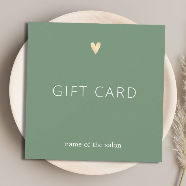 Simple Elegant Green Faux Gold Heart Beauty (Von Creator hochgeladen)