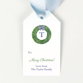 Simple Elegant Greenery Wreath Frohe Weihnachten Geschenkanhänger