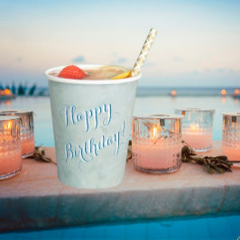 Simple Elegant Happy Birthday Pappbecher