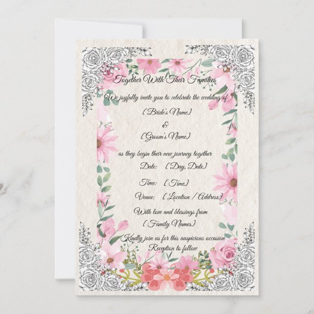 Simple Elegant Indian Wedding Invitation | Traditi Einladung (Vorderseite)