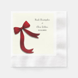 Simple Elegant Minimalist Red Bow Serviette