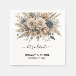 Simple Elegant Modern Boho Pampas Grass Classic Serviette