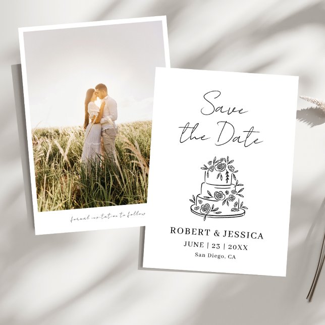 Simple Elegant Modern Photo Wedding Save The Date Einladung (Von Creator hochgeladen)