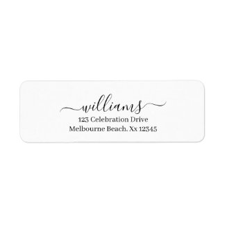 Simple Elegant Modern Script Family Return Address