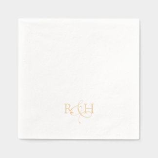Simple Elegant Monogram Wedding Servietten Mit Folie