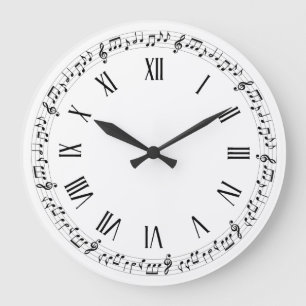 Simple Elegant Musical Notes   Wall Clock Große Wanduhr