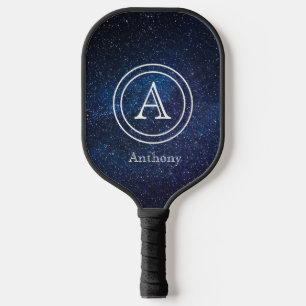 Simple Elegant Navy Blue Monogram Custom Pickleball Schläger