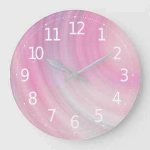 Simple Elegant Peach Pink Waves Wall Clock Große Wanduhr