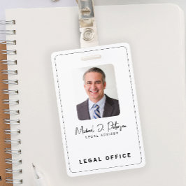 Simple elegant photo ID name tag  Ausweis