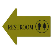 Simple Elegant Restroom Washroom Toilet Signage