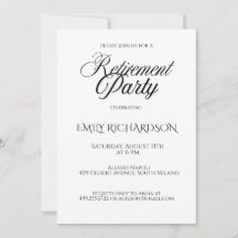 Simple Elegant Retirement Party Invitation