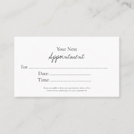 Simple Elegant Script Appointment Card Terminkarte