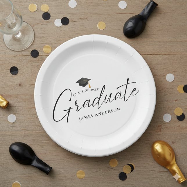 Simple Elegant Script Graduation Party Pappteller (Von Creator hochgeladen)
