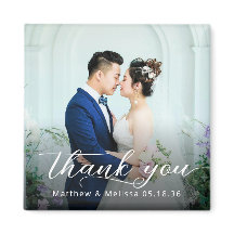 Simple Elegant Script Thank You Wedding Photo