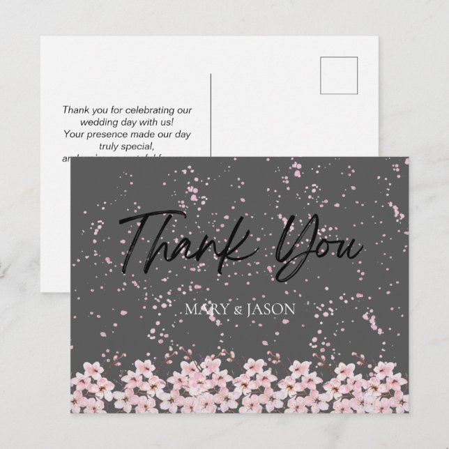 Simple Elegant Thank You Card Postkarte (Vorne/Hinten)