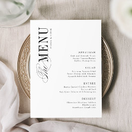 Simple Elegant Timeless Typography Wedding Menükarte