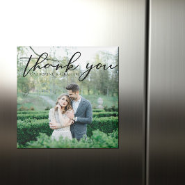 Simple Elegant Wedding Foto Vielen Dank Magnet