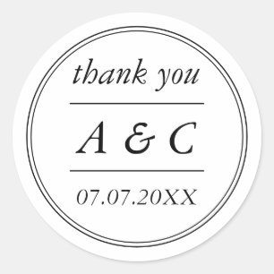 Simple Elegant Wedding Vielen Dank Runder Aufkleber