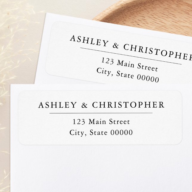 Simple Elegant White Wedding Return Address (Von Creator hochgeladen)