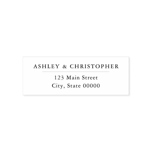 Simple Elegant White Wedding Return Address Permastempel (Design)