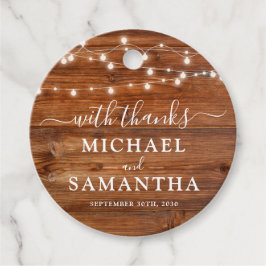 Simple Elegant Wood Rustic Gastgeschenk Hochzeit V Geschenkanhänger