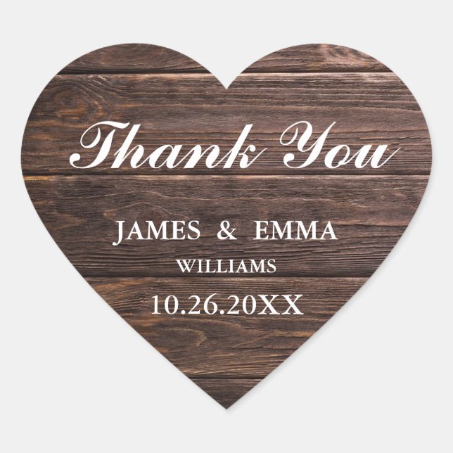 Simple Elegant Woodsy Wedding Danke Stickers (Vorderseite)