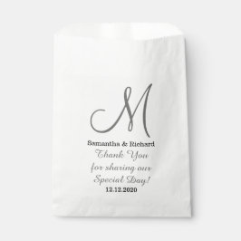 Simple Elegante Wedding Danke Mit Monogramm Geschenktütchen