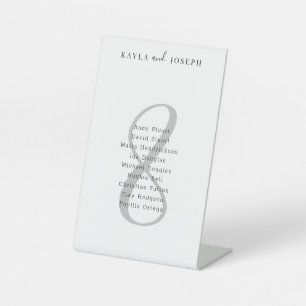 Simple Elegante Wedding Tischnummer 8 Sockelschild