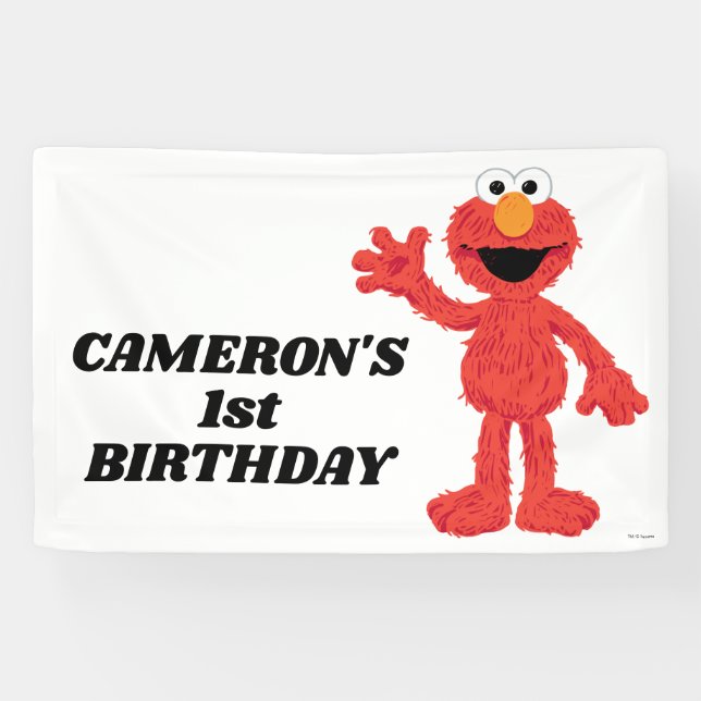 Simple Elmo 1. Geburtstag Banner (Horizontal)