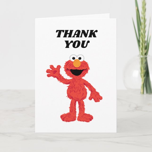 Simple Elmo 1. Geburtstag Dankeskarte (Vorderseite)