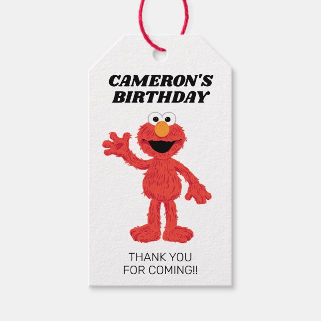 Simple Elmo 1. Geburtstag Gastgeschenk Geschenkanhänger (Vorderseite)