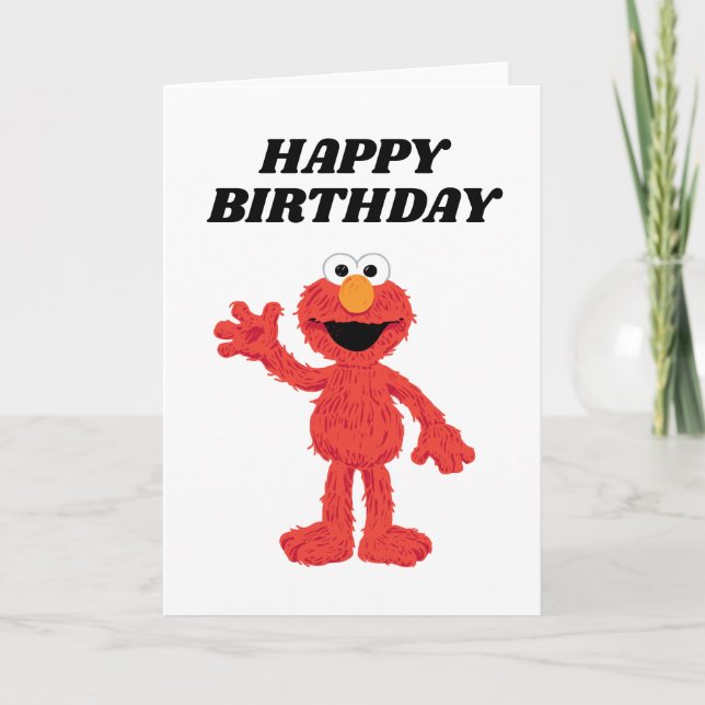 Simple Elmo 1. Geburtstag Karte (Vorderseite)