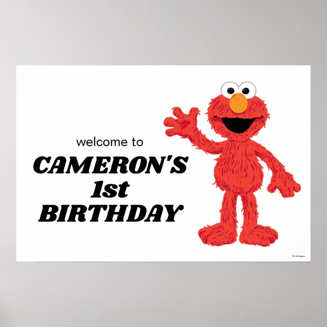 Simple Elmo 1. Geburtstag Poster (Vorne)
