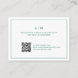 Simple Emerald Green Elegant Wedding Mini UAWG Mitteilungskarte