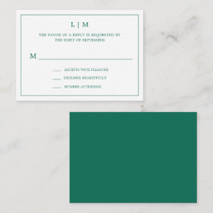 Simple Emerald Green Elegant Wedding Mini UAWG Mitteilungskarte