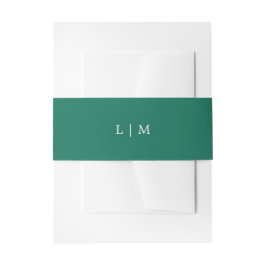 Simple Emerald Green Monogram Elegant Wedding Einladungsbanderole