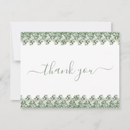 Simple Eucalyptus Greenery Wedding Thank You Card Dankeskarte